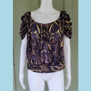 CYNTHIA STEFFE Purple Yellow Silk Blouse Top 4
